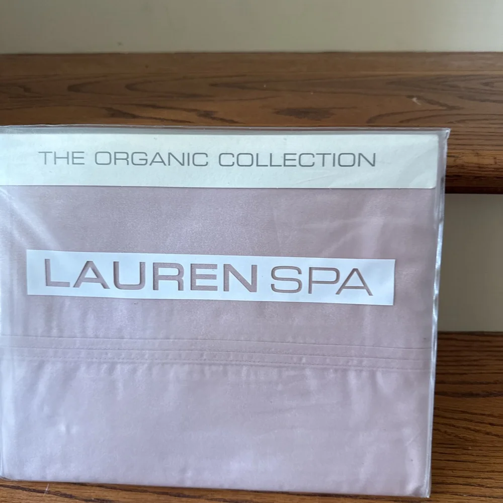 Ralph Lauren Spa Organic Cotton Conch Color Queen Flat Sheet New 1st Quality